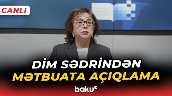 DİM sədri Məleykə Abbaszadənin mətbuat konfransı - Baku TV CANLI