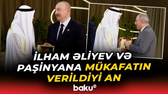 İlham Əliyev və Paşinyana "Zayed İnsan Qardaşlığı Mükafatı" təqdim olundu - Baku TV