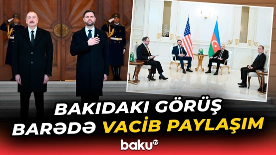 Prezidentin sosial şəbəkə hesablarında Cey. Di. Venslə görüş barədə paylaşım edilib - Baku TV