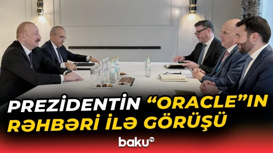 İlham Əliyev Münxendə "Oracle" korporasiyasının baş icraçı direktoru ilə görüşdü - Baku TV