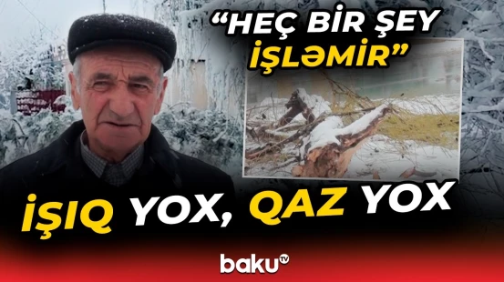 Qubaya yağan güclü qar həyatı alt-üst etdi | "20 sm-dən çox qar var" - Baku TV