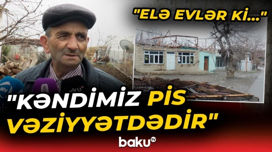 Göygöldə güclü külək | Məktəbin damı yararsız vəziyyətə düşdü - Baku TV