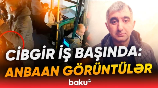 Avtobusda cibgirlik etdiyi an kameraya düşdü - Baku TV