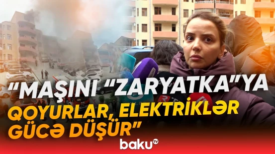 "Hərə öz evindən kabel sallayır..." | Yanğın baş verən binanın sakinlərindən narazılıq - Baku TV