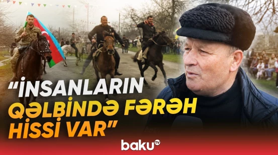 Əmbərçay kəndində ənənəvi at yarışı keçirilib - Baku TV