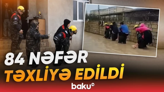 Su basmış ərazilərdən insanlar təxliyə edildi - Baku TV
