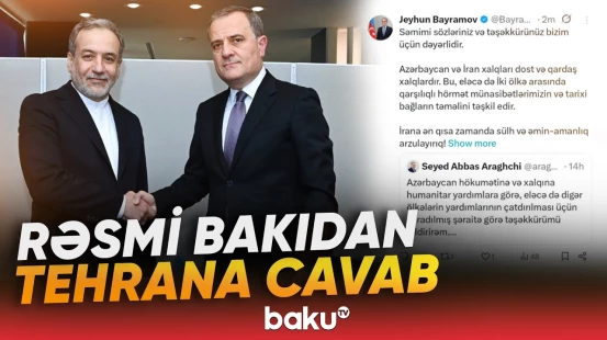 Ceyhun Bayramov Abbas Əraqçinin təşəkkürünə münasibət bildirib - Baku TV