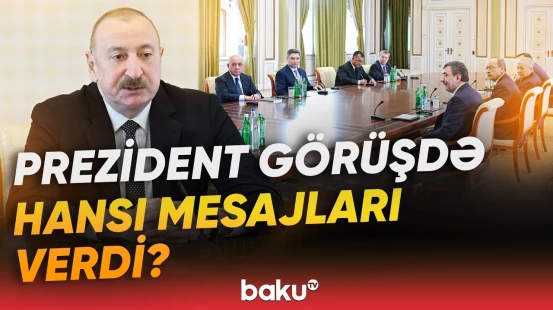 Prezident İlham Əliyev TDT hökumət başçılarının görüşünün iştirakçıları ilə bir arada - Baku TV