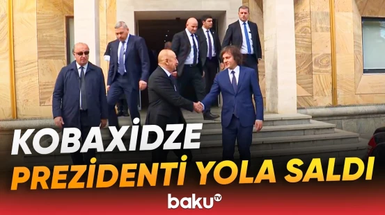 Gürcüstanın Baş naziri İrakli Kobaxidze İlham Əliyevi yola saldı - Baku TV