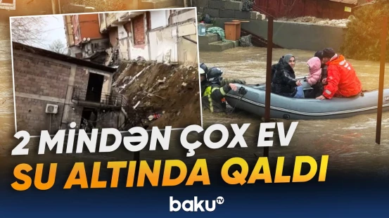 Dağıstanda dəhşətli vəziyyət | Minlərlə ev suyun altında qaldı - Baku TV