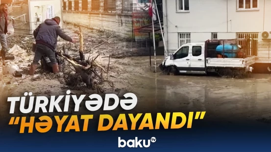 Türkiyədə sel fəlakəti nəqliyyatın hərəkətini iflic etdi - Baku TV