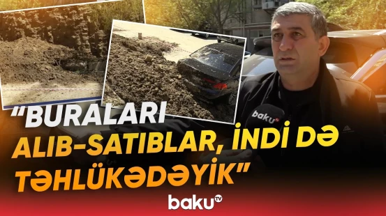 Xətaidə torpaq sürüşdü | Avtomobillərə ziyan dəydi - Baku TV