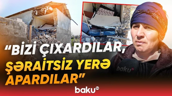 Evi uçan qadın fəryad etdi | “Hamısı qalıb içəridə, icradan deyirlər ki...” - Baku TV