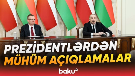 Azərbaycan və Latviya prezidentləri mətbuata bəyanatlarla çıxış ediblər - Baku TV