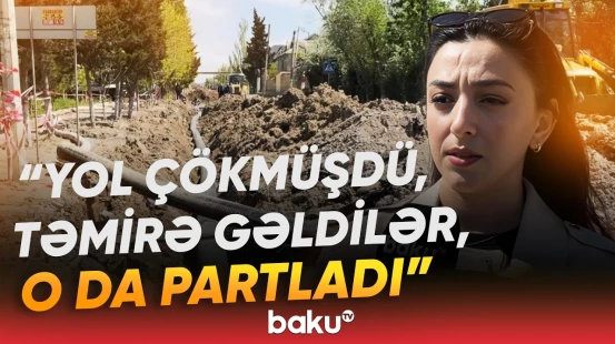 "Şəhərin mərkəzidir, ən problemli yoldur" | Yolda dəhşətli durum: "Hər il çökə-çökə gedir" - Baku TV