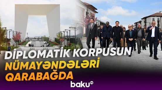 Xarici diplomatlar Xankəndidəki Zəfər parkını ziyarət ediblər - Baku TV