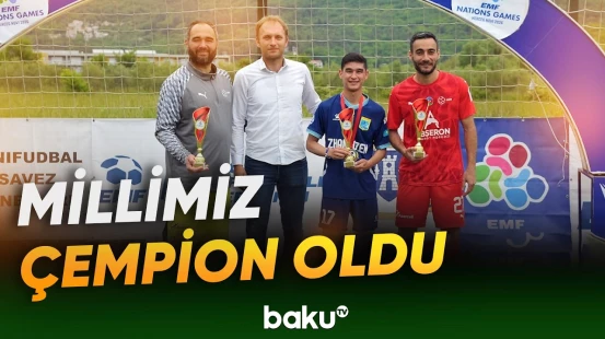 Azərbaycanın minifutbol yığması Monteneqroda keçirilən turnirdə birinci yeri tutdu - Baku TV