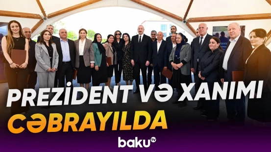 İlham Əliyev və Mehriban Əliyeva Cəbrayılın Şükürbəyli kəndinə köçən sakinlərlə görüşüblər - Baku TV