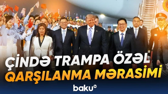 Çinə səfər edən Donald Tramp görün necə qarşılandı - Baku TV