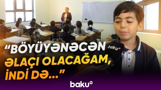 "Çox gözəl məktəbimiz var" | Ağdamda müasir avadanlıqlarla təchiz olunmuş sinif otaqları - Baku TV