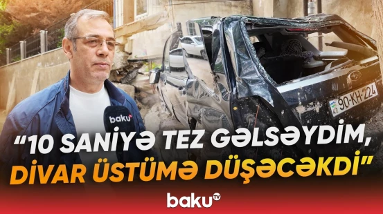 Hasar uçaraq avtomobilləri yararsız vəziyyətə saldı | Dəyən ziyanı kim ödəyəcək? - Baku TV