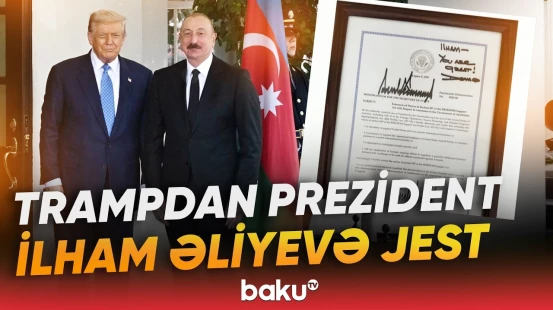 İlham Əliyev Donald Trampa göndərdiyi hədiyyə üçün təşəkkür etdi | "Haber Global"dan süjet - Baku TV