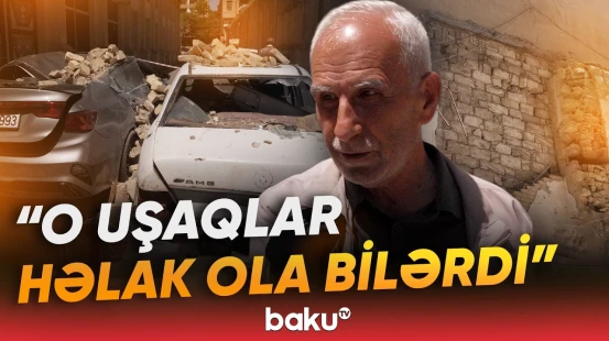 "O divar da düşəcək" | Fasadı uçan binanın sakinləri narahatdır - Baku TV
