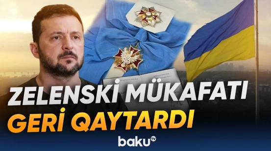 Zelenski "Ağ qartal" ordeninin Polşaya qaytarıldığını bildirib - Baku TV