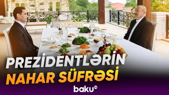 Azərbaycan və Türkmənistan prezidentləri Şuşada birgə nahar etdilər - Baku TV