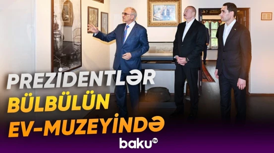 İlham Əliyev və Sərdar Berdiməhəmmədov Şuşada Bülbülün ev-muzeyində olublar - Baku TV