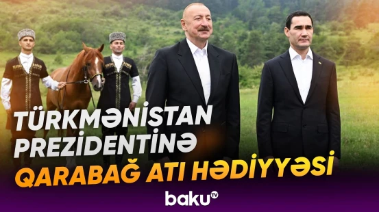 Azərbaycan və Türkmənistan prezidentləri Şuşada Cıdır düzündə olublar - Baku TV
