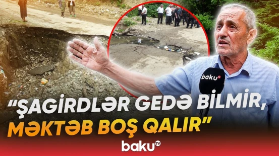 Quba rayonunda yolun çökməsi səbəbindən nəqliyyatın hərəkəti məhdudlaşıb - Baku TV