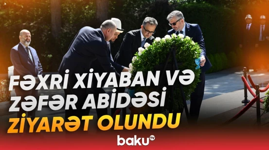 Beynəlxalq konqres iştirakçıları Fəxri xiyaban və Zəfər parkında - Baku TV