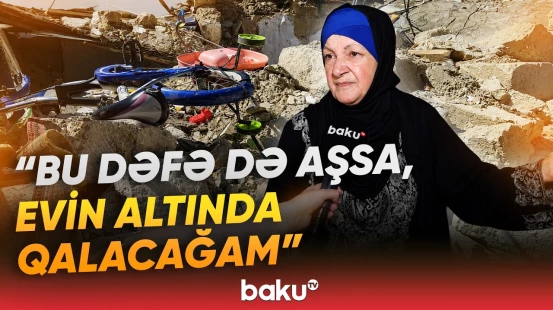 Nəsimi rayonunda təhlükəli anlar | Qəzalı ikimərtəbəli binanın divarları çat verir - Baku TV