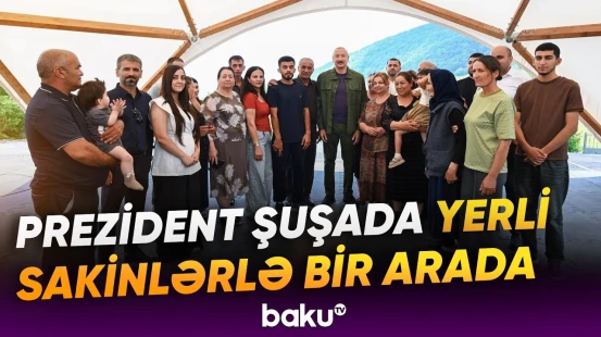 İlham Əliyev Kiçik Qaladərəsi kəndinə qayıdan sakinlərlə görüşüb - Baku TV