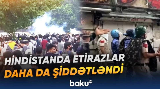 Hindistanda gənclərin etirazı zamanı 100-dən çox polis əməkdaşı xəsarət alıb - Baku TV