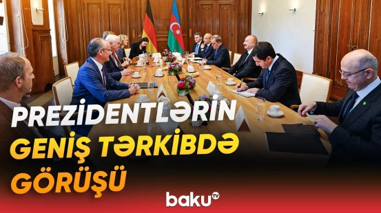 Berlində İlham Əliyevin Frank-Valter Ştaynmayer ilə geniş tərkibdə görüşü olub - Baku TV