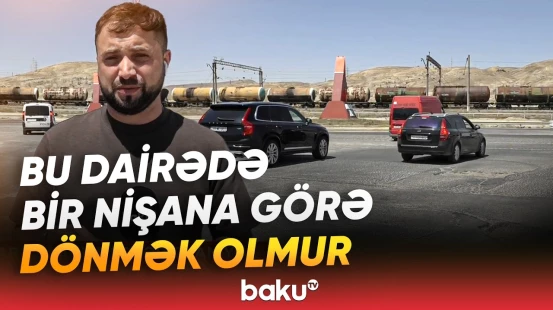 Lökbatanda anlaşılmazlıq yaradan yol problemi | Sürücülər təhlükə ilə üz-üzə - Baku TV
