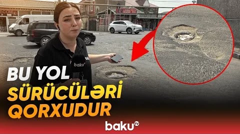 Çökmüş yol, dərin çuxurlar | Biləcəridə qəza riski yaradan yol - Baku TV