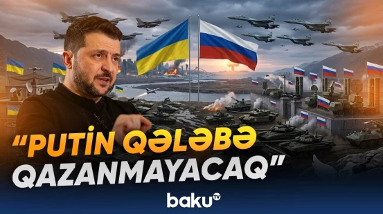 Zelenski Ukrayna ordusunun döyüş mövqelərindən geri çəkilməyəcəyini bəyan etdi - Baku TV