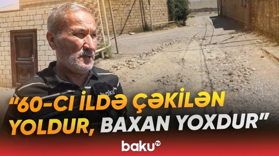 Qobustan qəsəbəsinin yolları sakinləri çətin vəziyyətdə qoydu - Baku TV