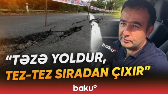 Basqal-Sulut avtomobil yolu çökdü - Baku TV
