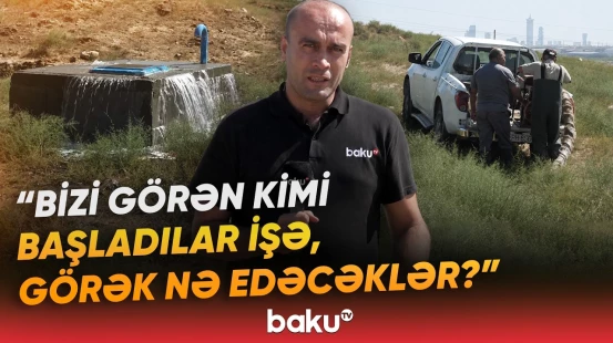 İçməli su kollektorundakı qəza ətraf əraziləri su altında qoydu - Baku TV
