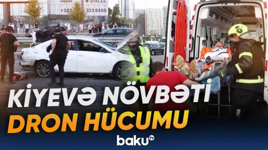 Rusiya dronlarla Kiyevə zərbələr endirdi | Yaralılar var - Baku TV