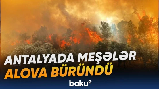 Antalyada yayılan meşə yanğınına qarşı genişmiqyaslı əməliyyat başladılıb - Baku TV