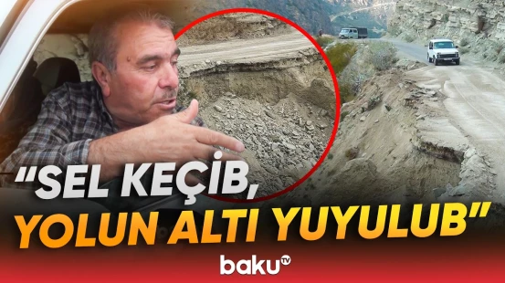 Quba-Xınalıq yolunda çətinlik | Ərazidə torpaq sürüşmələri baş verib - Baku TV