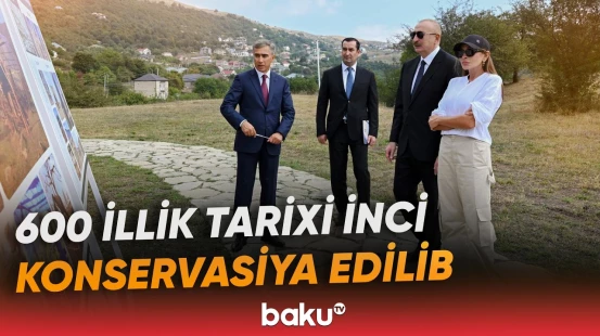Prezident Pir Ömər Sultan ziyarətgahında aparılan konservasiya işləri ilə tanış olub - Baku TV