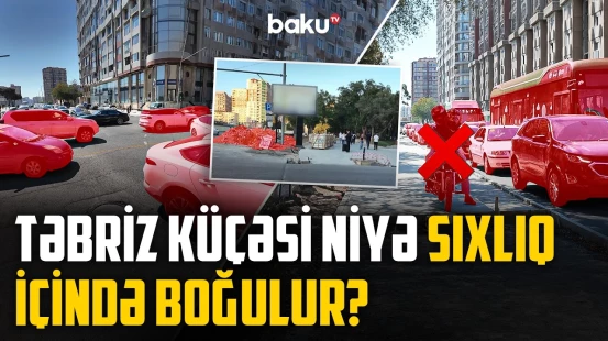Təbriz küçəsində mübahisəli dəyişiklik | Səkiyə yer tapıldı, avtomobillərə yox? - NECƏ OLMALIDIR?