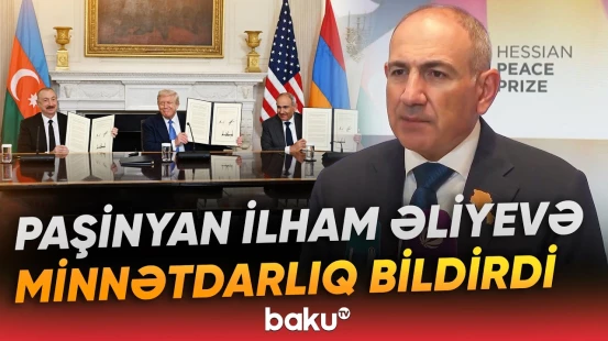 Ermənistan və Azərbaycan xalqlarına təşəkkür edirəm | Nikol Paşinyan - Baku TV