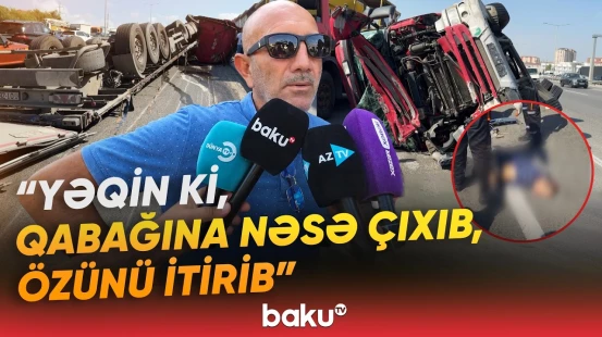 Bakı-Quba yolunda dəhşət | Yük avtomobili minik maşınının üzərinə aşdı - Baku TV